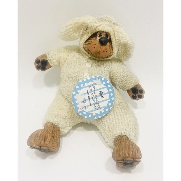 Russ Berrie Bear Bunny Shelf Sitter Easter Willy Wannabee Kathleen Kelly Critter - Picture 1 of 4